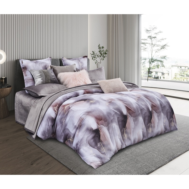 Amber Grey Abstract Duvet