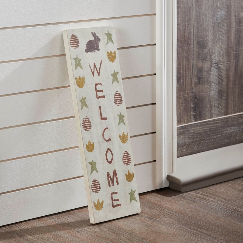 Easter Welcome Wooden Sign 20×6