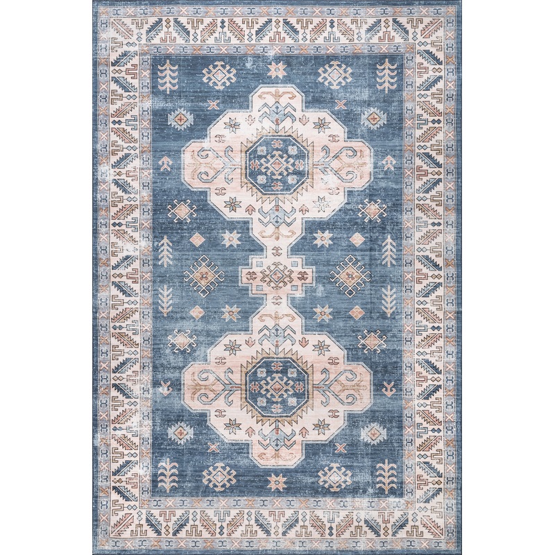 Eboni Traditional Washable Rug | Blue