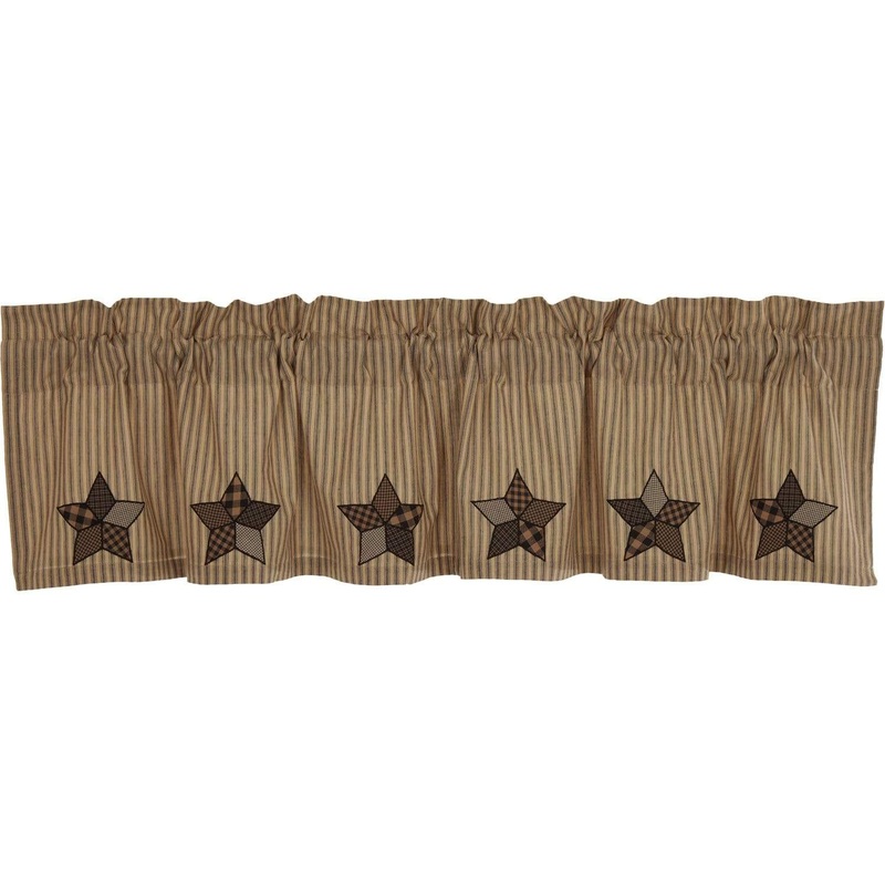 Farmhouse Star Applique Valance 16×72