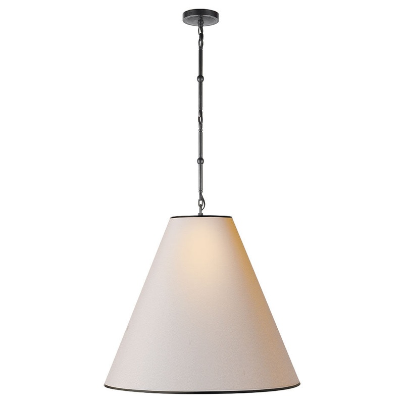 Goodman Large Hanging Lamp with Linen Shade