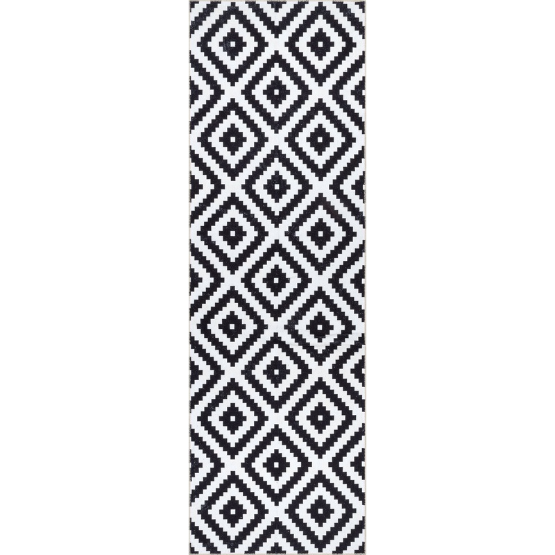 Greta Scandinavia Diamond Washable Rug | Black