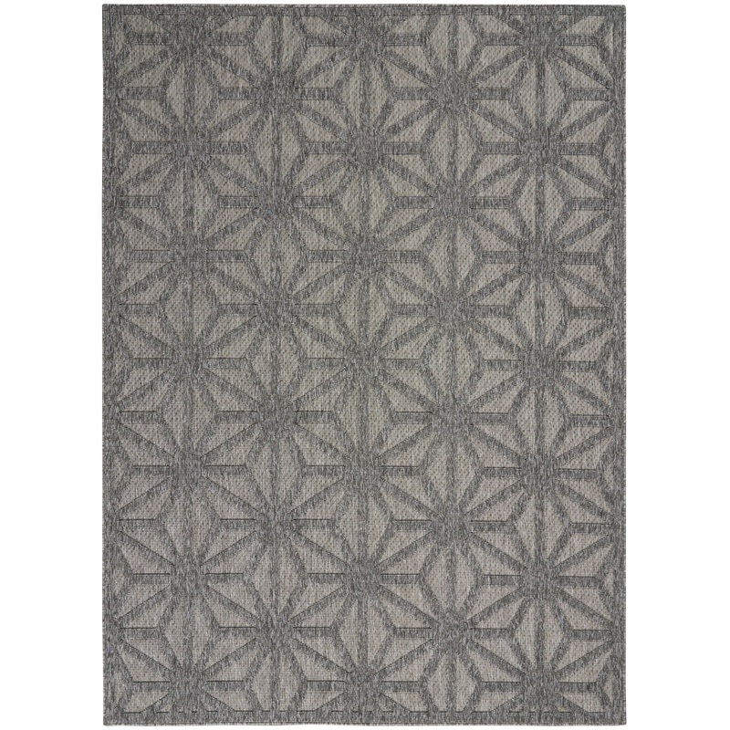 Nourison Cozumel 6′ x 9′ Dark Grey Modern Indoor/Outdoor Rug