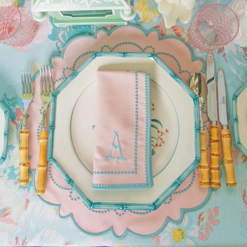 Mariana Pink & Duck Egg Placemats & Napkins (Set of 4)