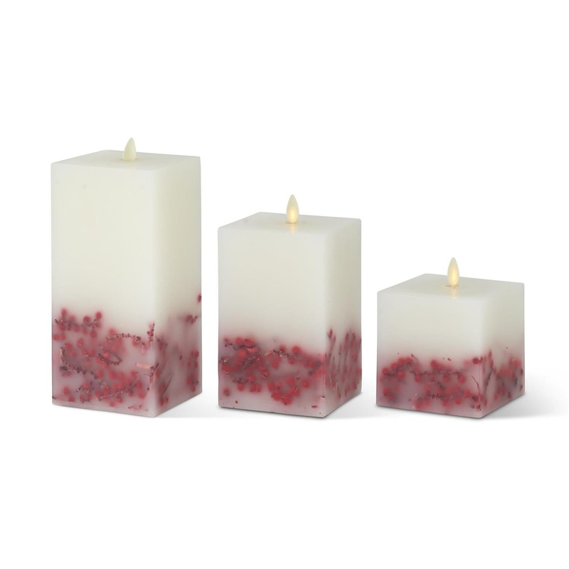 White Wax Berry Square Candle – 3 Sizes