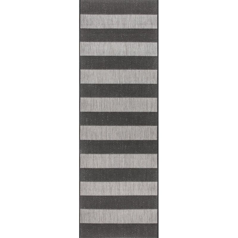 Chevron Stripes Indoor/Outdoor Rug | Black