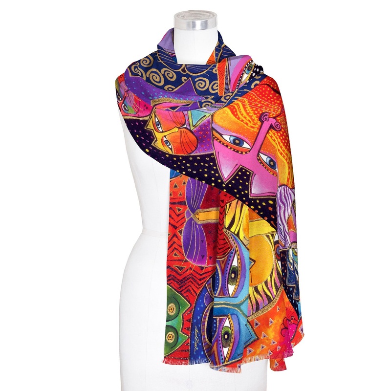 Laurel Burch Fantasticats Silk Blend Women’s Fashion Shawl
