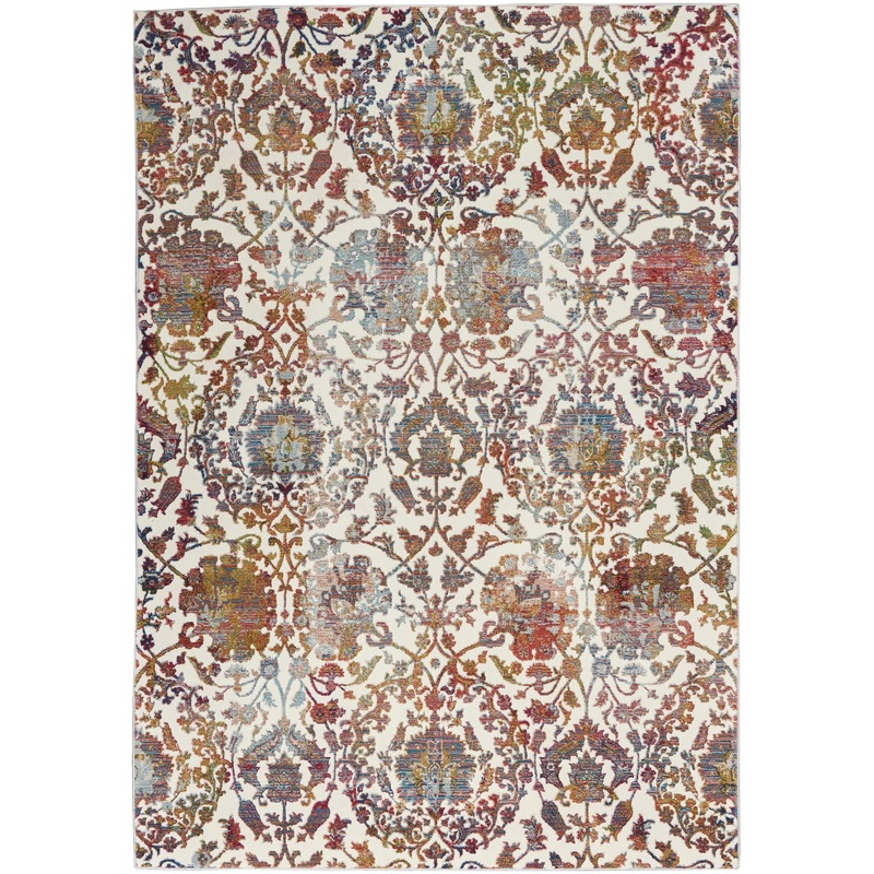 Nourison Ankara Global 4′ x 6′ White/Multi Vintage Indoor Rug