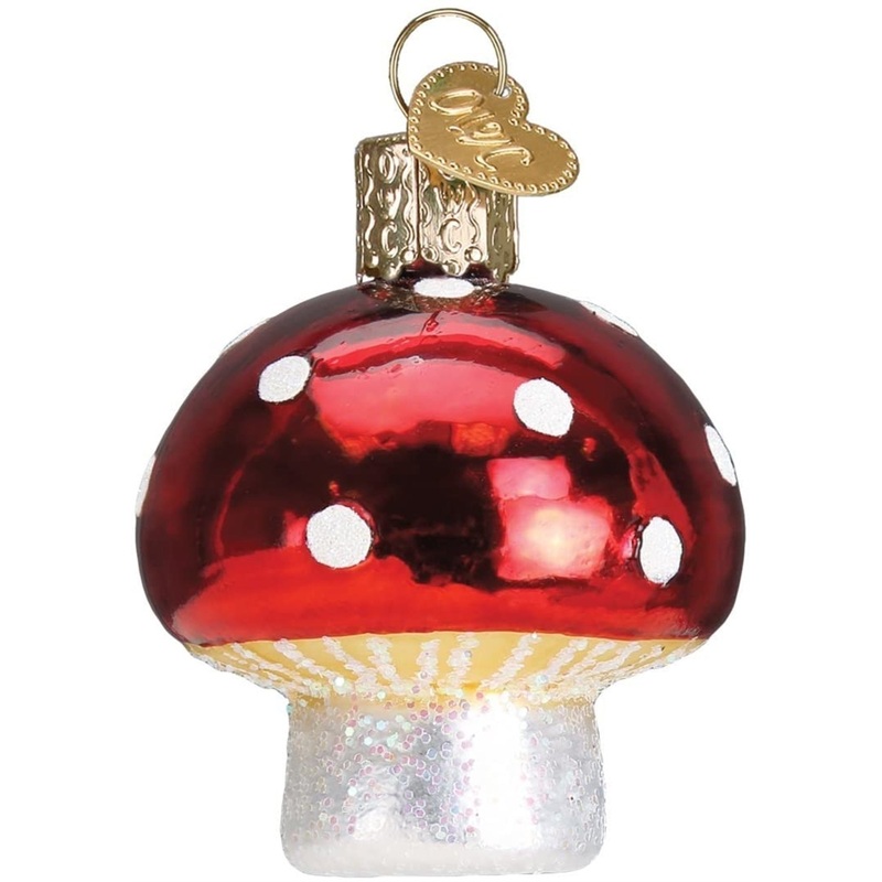 Old World Christmas Glass Blown Lucky Mushroom Ornament