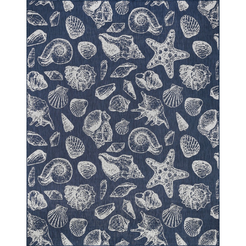 Tayse Coastal Area Rug ECO14-Sanibel Novelty Flat Weave Indoor/Outdoor Polypropylene