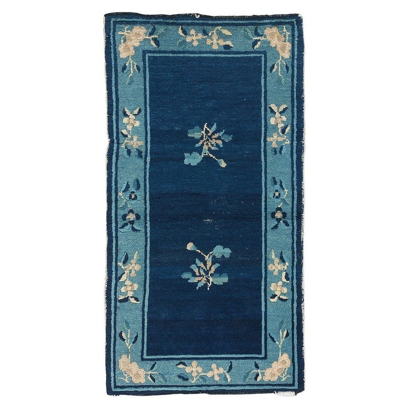 ANTIQUE CHINESE PEKING BLUE 2′ X 4′