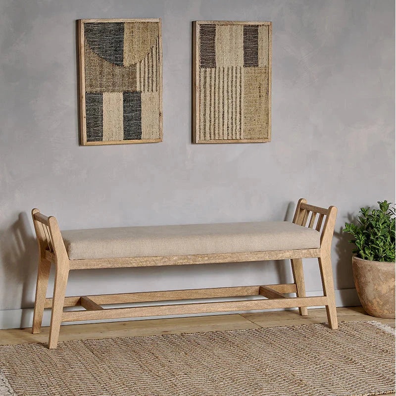 Avanthi Upholstered Sleigh Bench – Natural