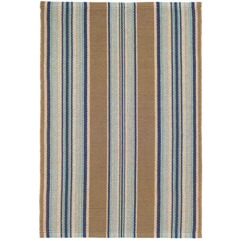 Heron Stripe Handwoven Indoor/Outdoor Rug | Blue