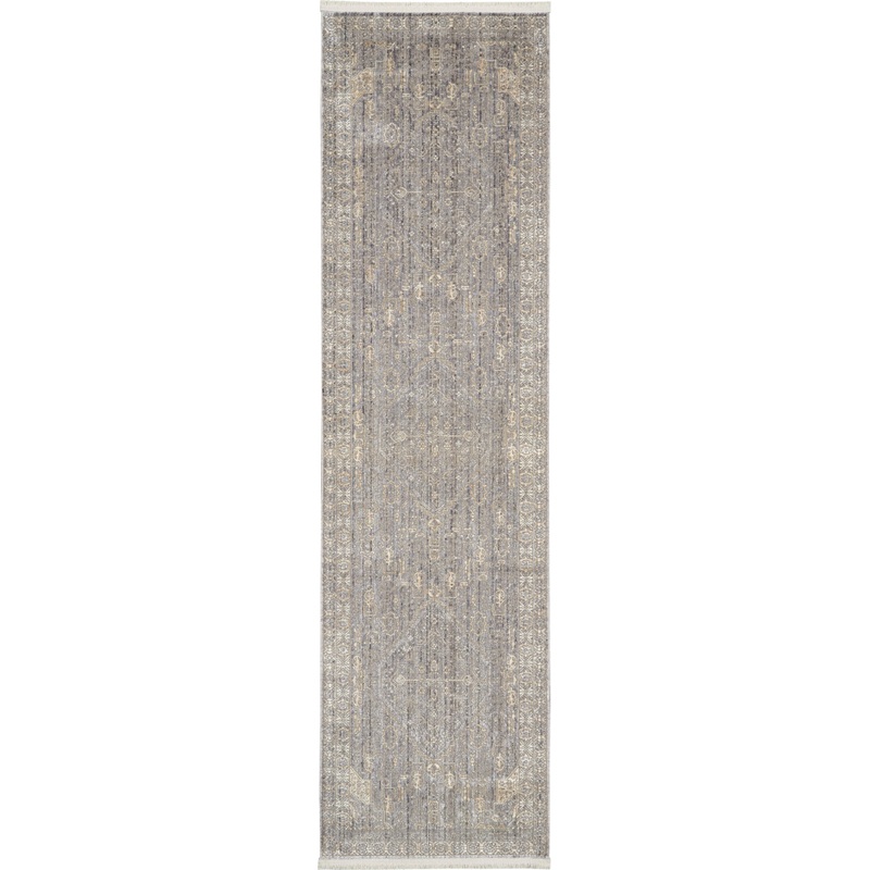 Nourison Lustrous Weave 2’2″ x 7’6″ Grey/Beige Vintage Indoor Rug