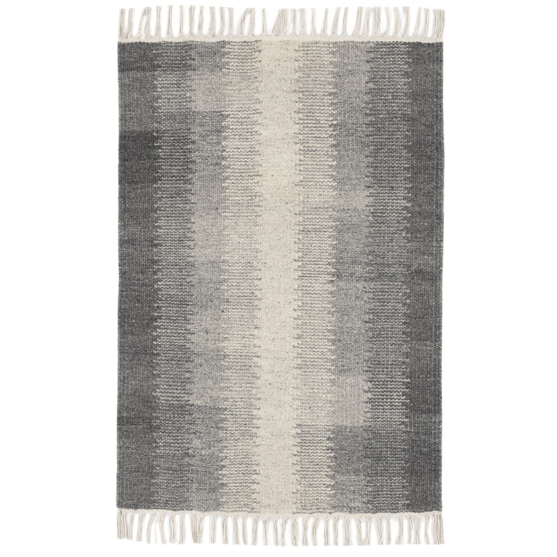 Ronan Ikat Handwoven Wool Rug | Grey