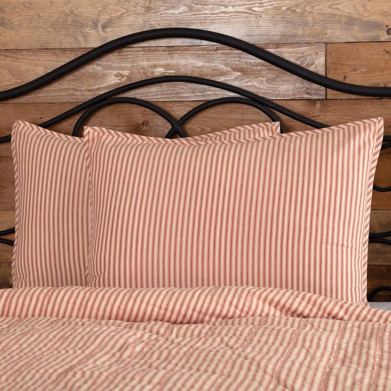 Sawyer Mill Red Ticking Stripe Standard Sham 21×27