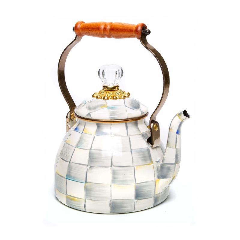 Sterling Check Enamel Tea Kettle – 2 Quart