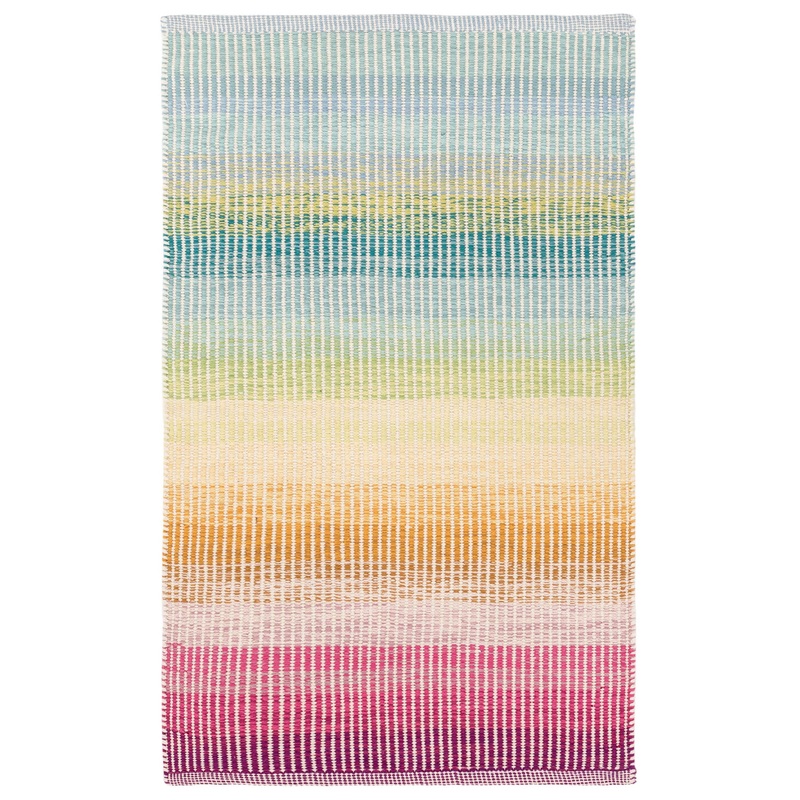 Watercolor Horizon Handwoven Cotton Rug | Multi