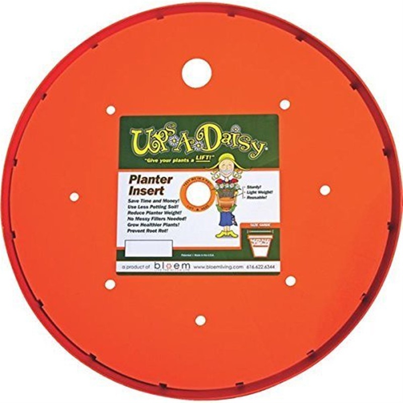 Bloem Ups A Daisy Planter Insert, Plastic, Orange, 15″  (Fits 19 – 21″ Planter)