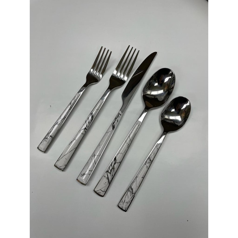 Cambridge White Marble Flatware, Service for 4
