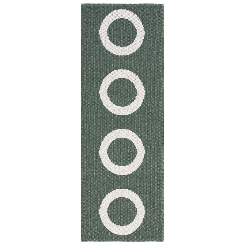 Circus Indoor / Outdoor Swedish Woven Runner Rug, Dark Green – 2 1/3′ x 9 3/4′