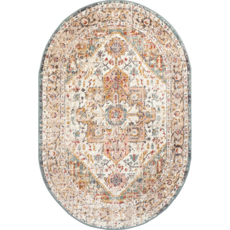 Fading Herati Medallion Rug | Beige