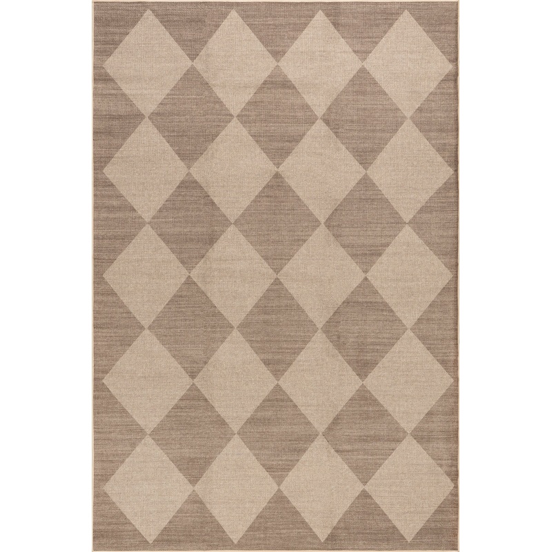 Kamilah Easy-Jute Washable Checkered Rug | Natural