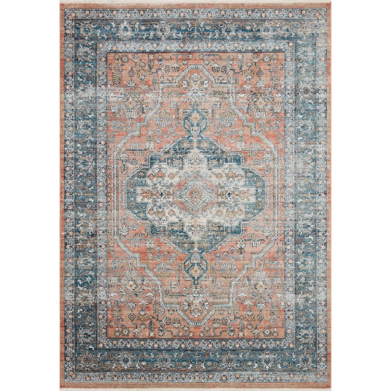 Magnolia Home by Joanna Gaines x Loloi Elise Rug | Coral / Blue