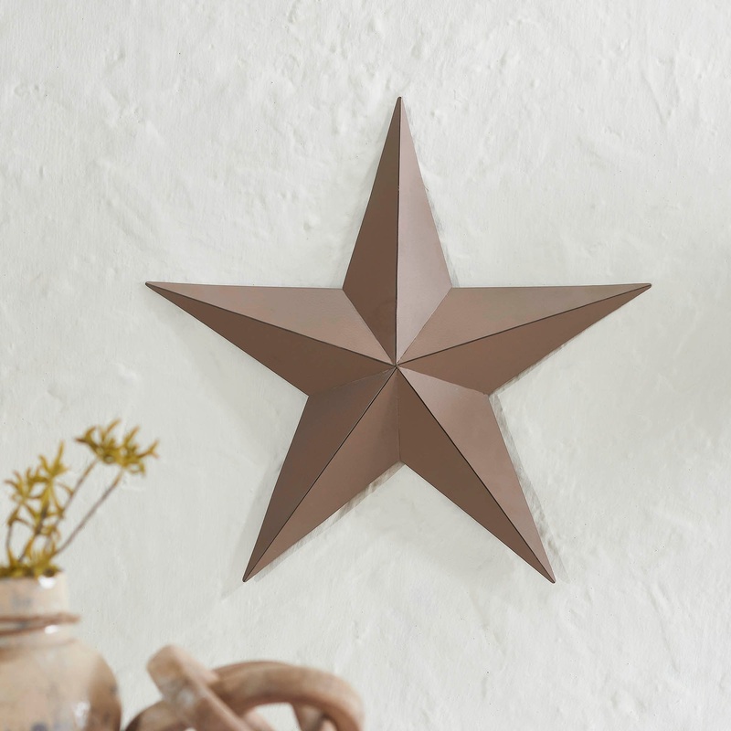 Metal Star Distressed Rust Brown 18×18