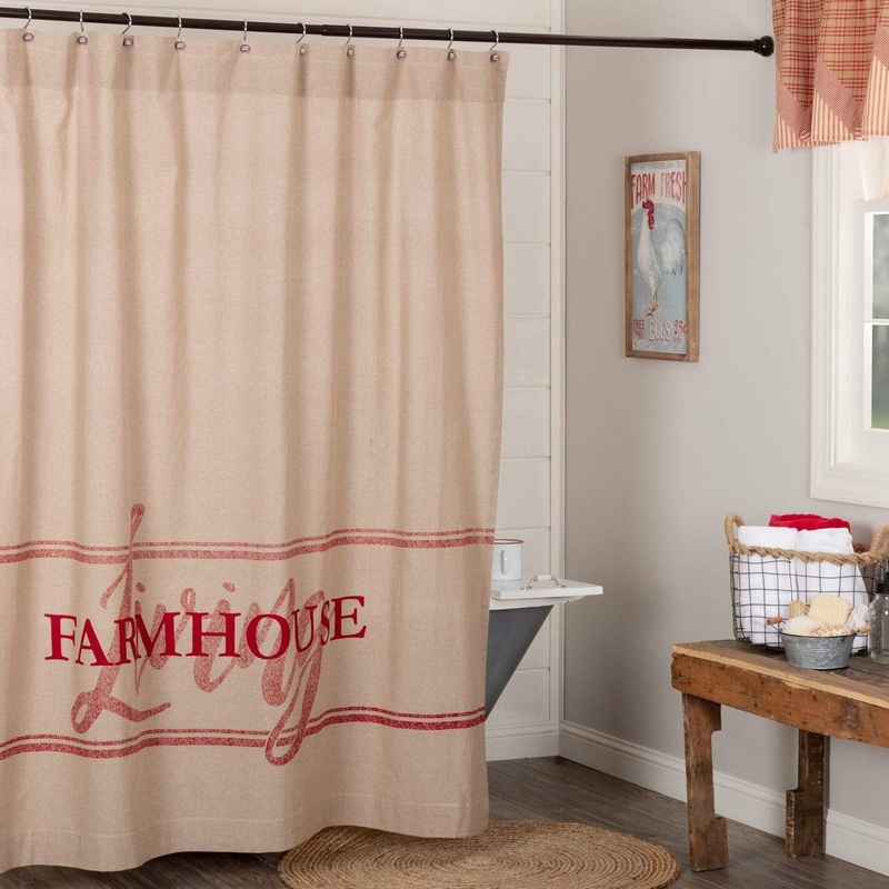 Sawyer Mill Red Farmhouse Living Shower Curtain 72×72