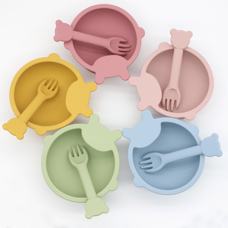 Baby Cartoon Bear Shape Silicone Bowl