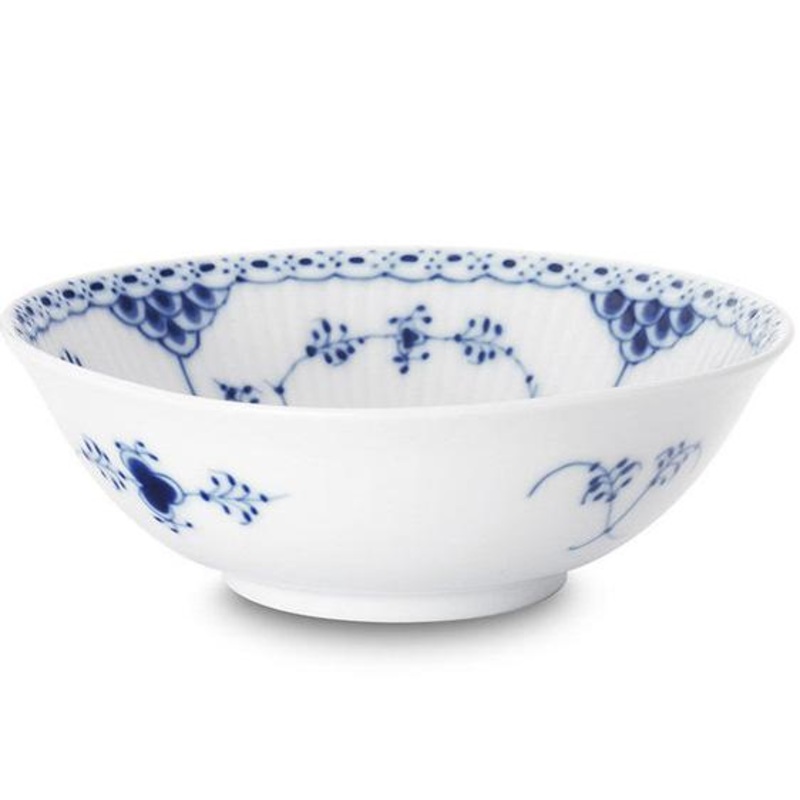 Blue Fluted Half Lace Cereal Bowl