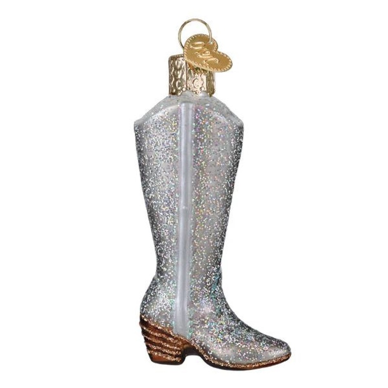 Old World Christmas Blown GlassOrnament for Christmas Tree,Glittered Boot