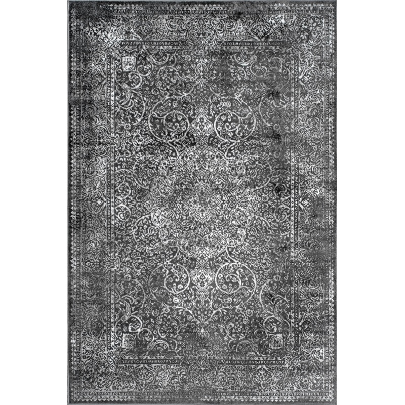 Persian Wreath Rug | Dark Grey