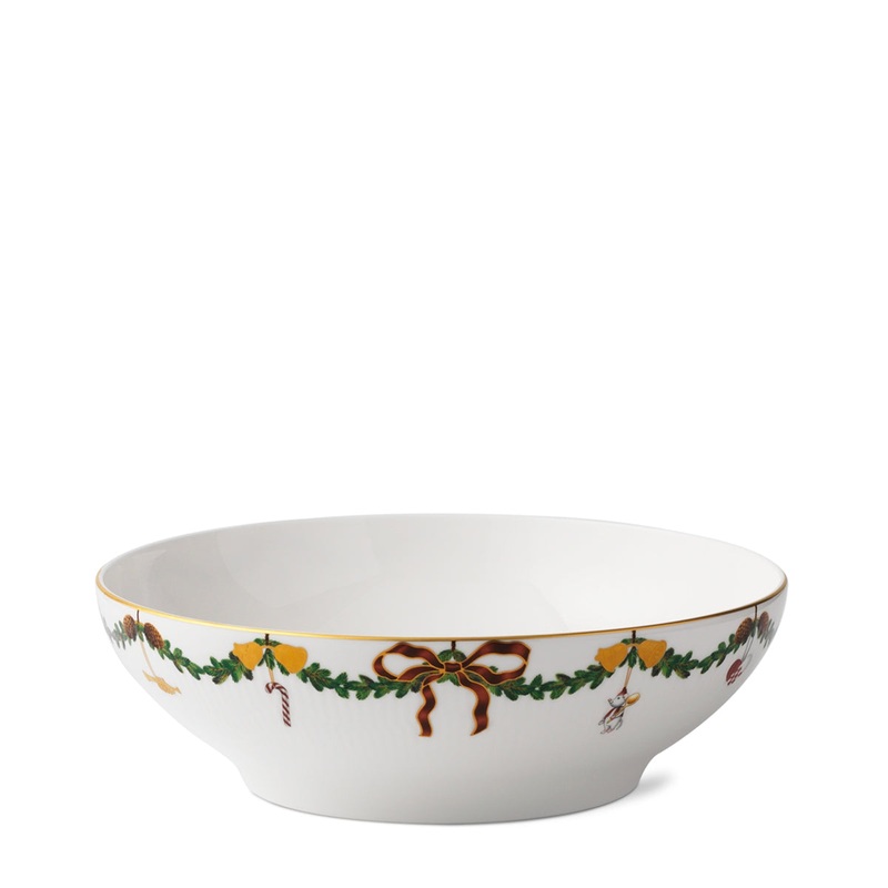 Star Fluted Christmas Serving Bowl, 9.8″