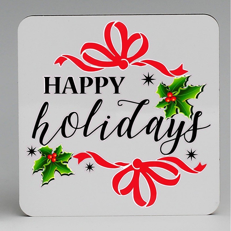SUBLIMART: MDF Hardboard Set of 4 Coasters – Design: Holidays 02
