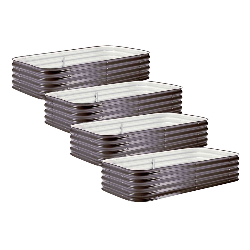 4-Pack Medium Modular Metal Raised Garden Bed Kit – 15 Tall