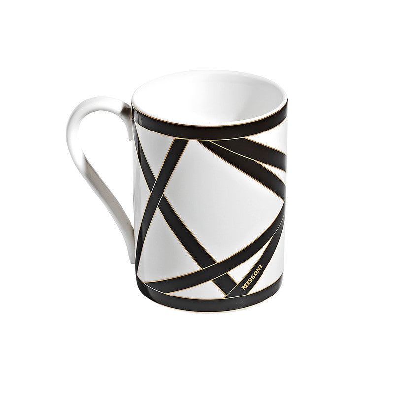 Mug Cup NASTRI in Luxury Box Black diam. 3″, H 3.9″, cap. 12.5 oz