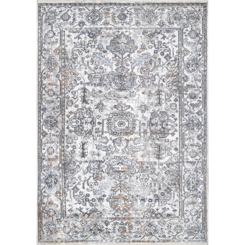 Oriental Allura Fringe Rug | Grey
