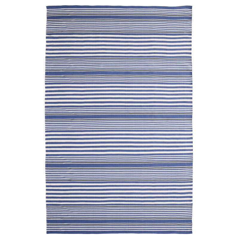 Rugby Stripe Handwoven Indoor/Outdoor Rug | Denim