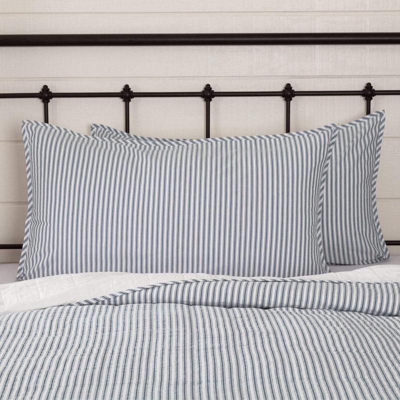Sawyer Mill Blue Ticking Stripe King Sham 21×37