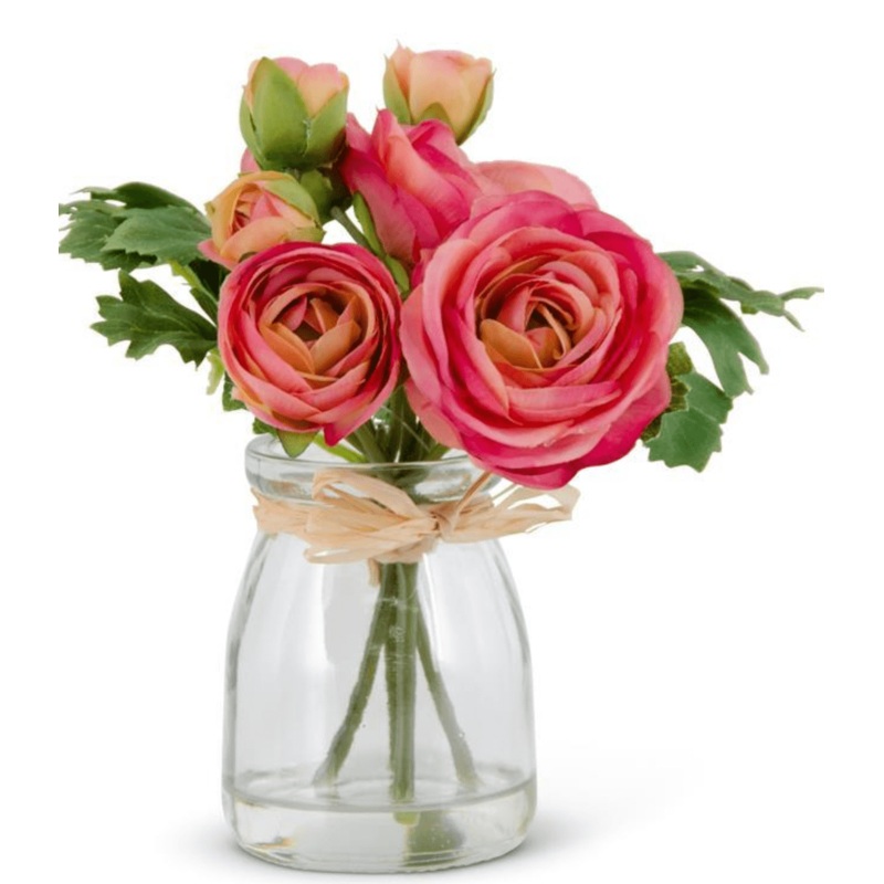 6.75″ Pink Ranunculus in Vase