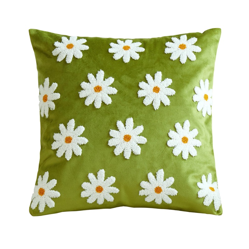 Daisies Green Pillow