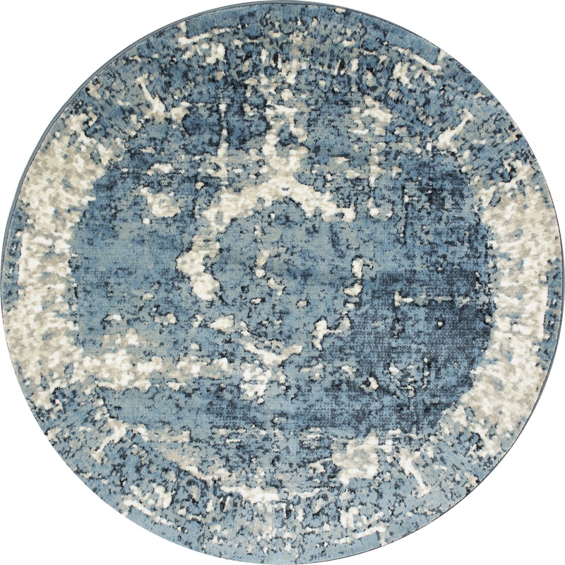 Distressed Foggy Medallion Rug | Blue