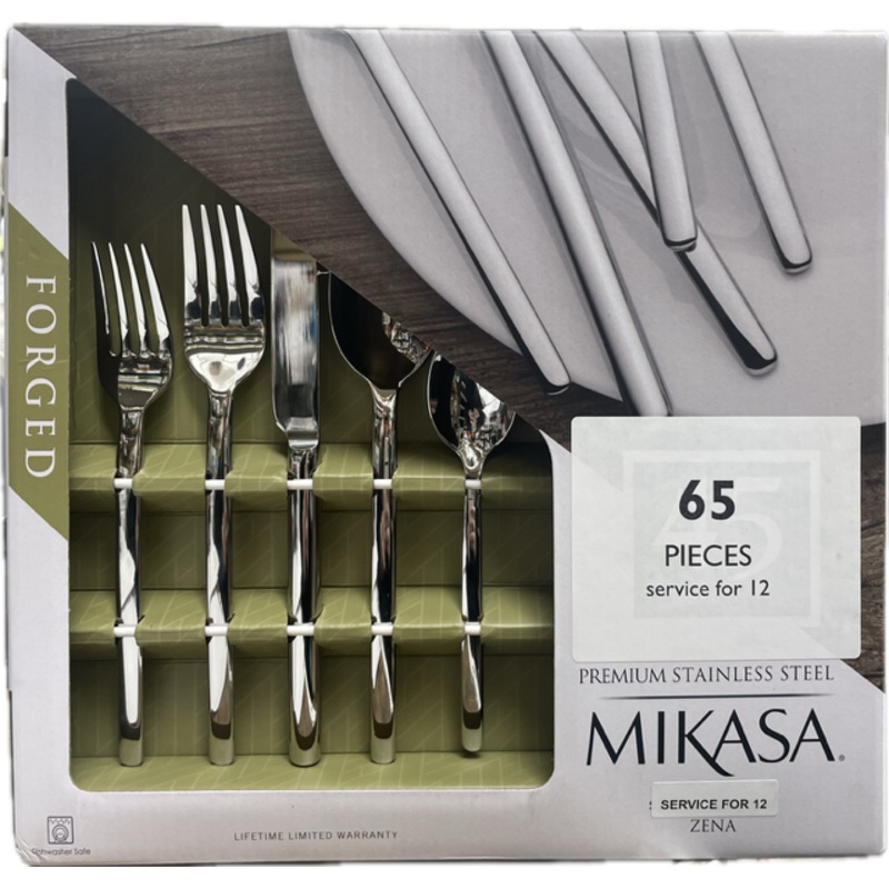 Prestige Mikasa Zena Flatware Set/ 65 Pc. Set, Service for 12