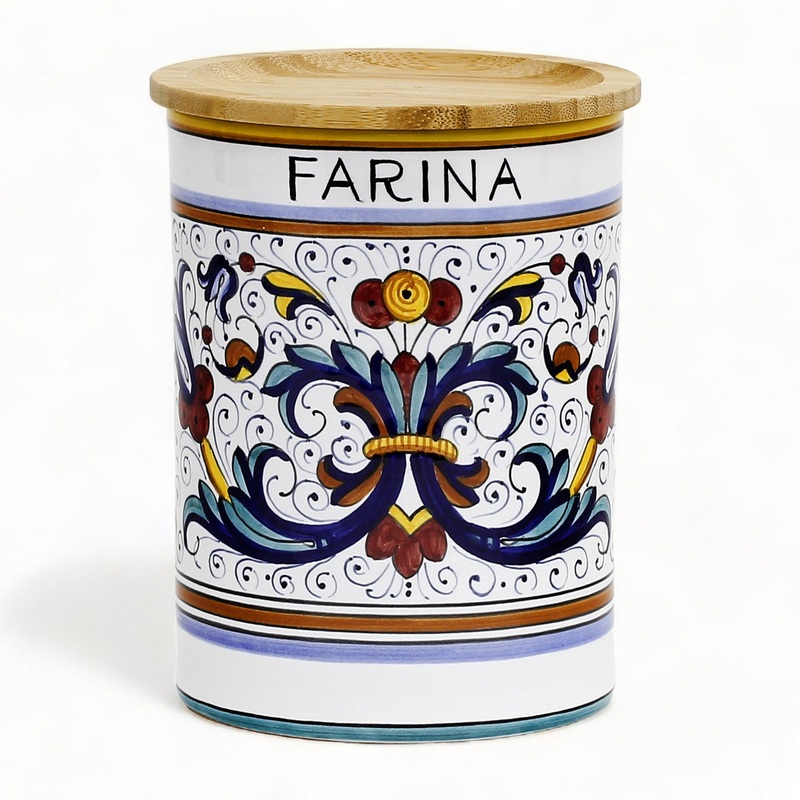 RICCO DERUTA DELUXE: NEW! Canister with Bamboo lid – ‘FARINA’ (Flour)