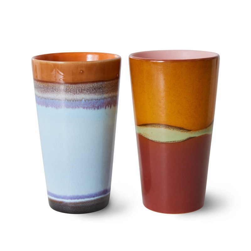 70s Ceramics Latte Mugs Clash (set of 2)