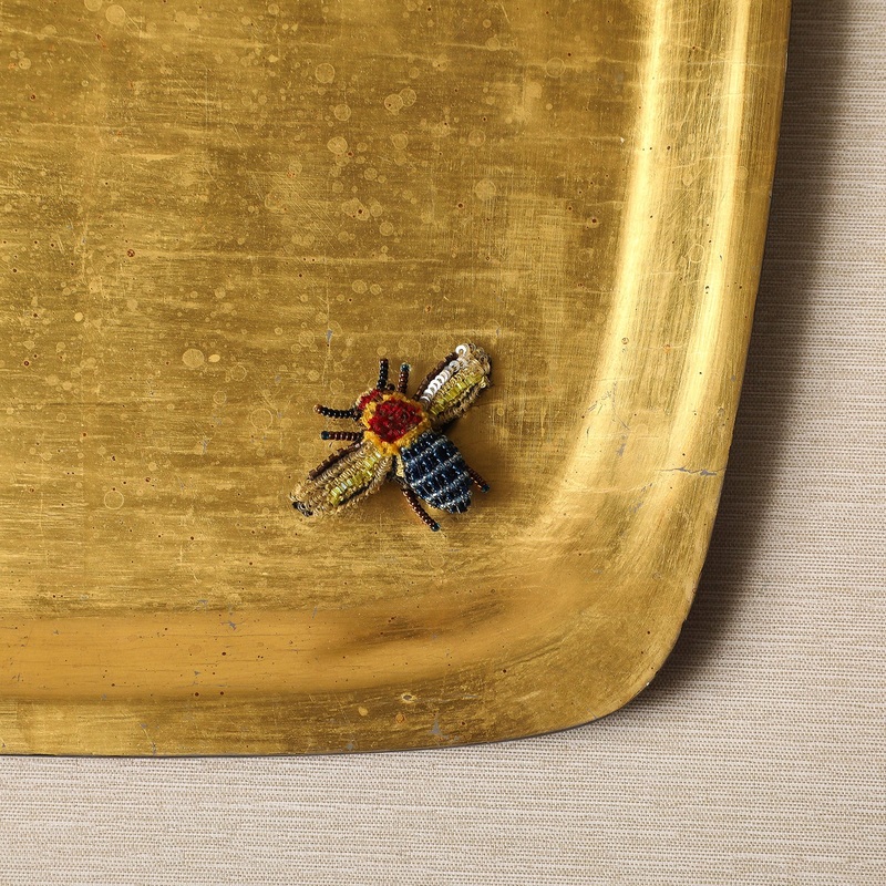 Blue banded bee pin