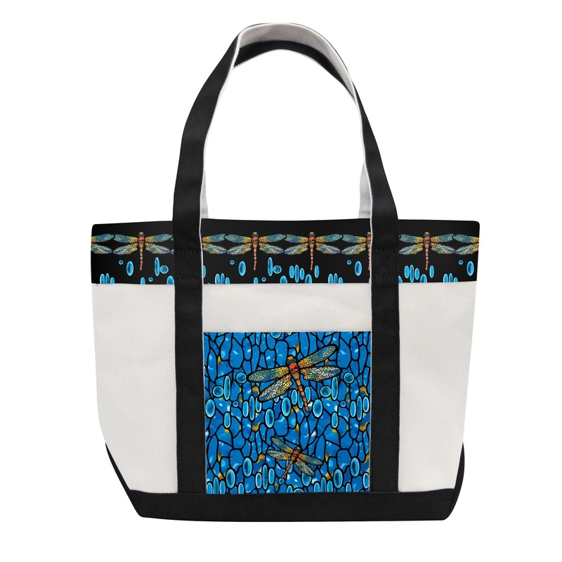 Tiffany’s Dragonfly Large Shoulder Strap Canvas Boat Tote