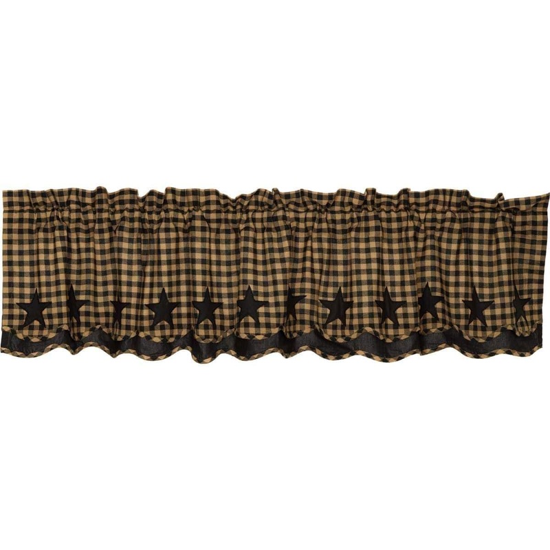Black Star Scalloped Layered Valance 16×72